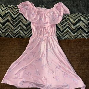 Glitter girl pink cute dress with unicorn prints size 12